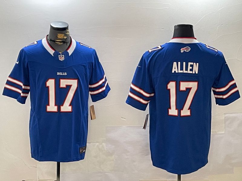 Men Buffalo Bills #17 Allen Blue Three generation 2024 Nike Limited NFL Jersey style 1